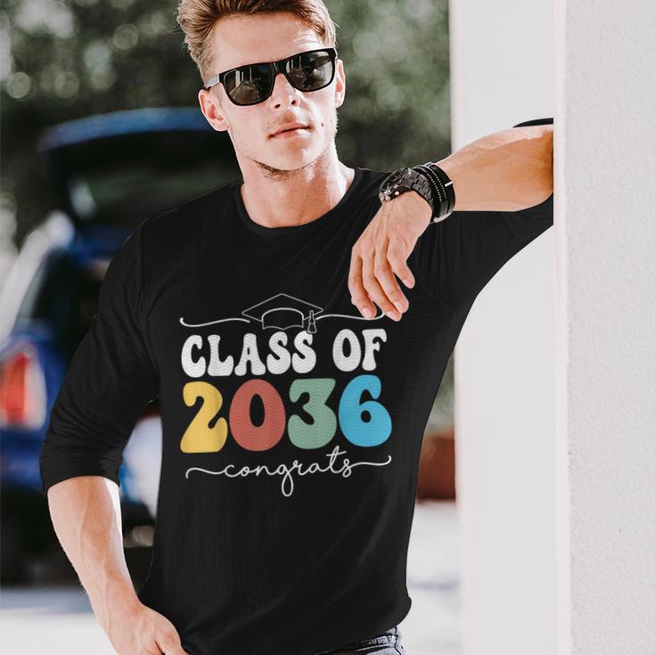 Class Of 2036 Kindergarten First Day Graduation Grow With Me Long Sleeve T-Shirt Gifts for Him