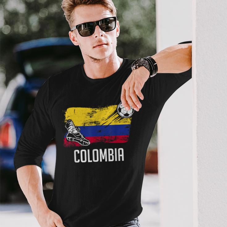 Colombia Flag Jersey Colombian Soccer Team Colombian Long Sleeve T-Shirt Gifts for Him