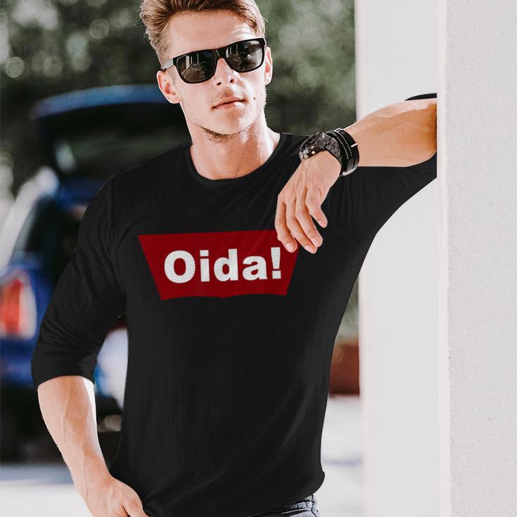 Cool Oida Austria Bavaria Text Logo Langarmshirts Geschenke für Ihn