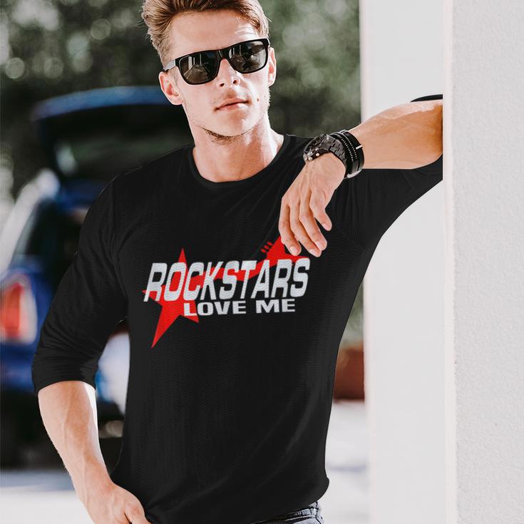 Cool Rockstars Love Me Rock Music Lovers Quote Bold Band Long Sleeve T-Shirt Gifts for Him