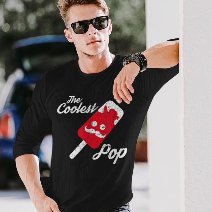 The Coolest Pop Mustache Popsicle For Dad Men Long Sleeve T-Shirt Gifts for Him