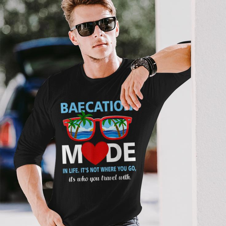 Couples Trip Matching Summer Vacation Baecation Mode-Vibes Long Sleeve T-Shirt Gifts for Him