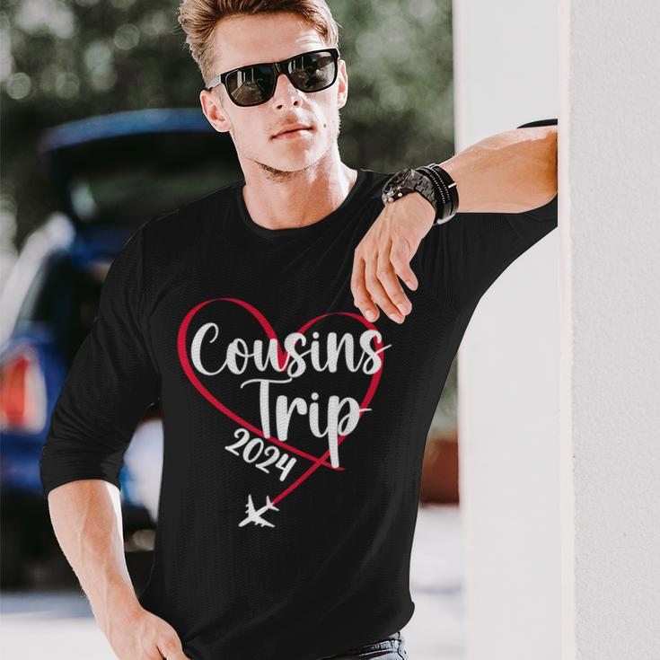 Cousins Trip 2024 Heart Vacation Travel Cousins Weekend Long Sleeve T-Shirt Gifts for Him