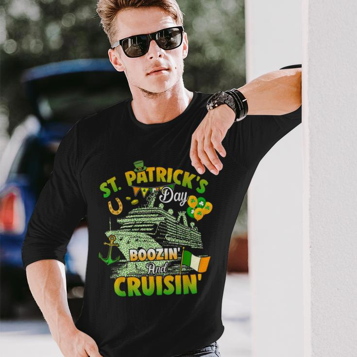 Cruisin And Boozin 2024 St Patrick Day Matching Family Long Sleeve T-Shirt Gifts for Him