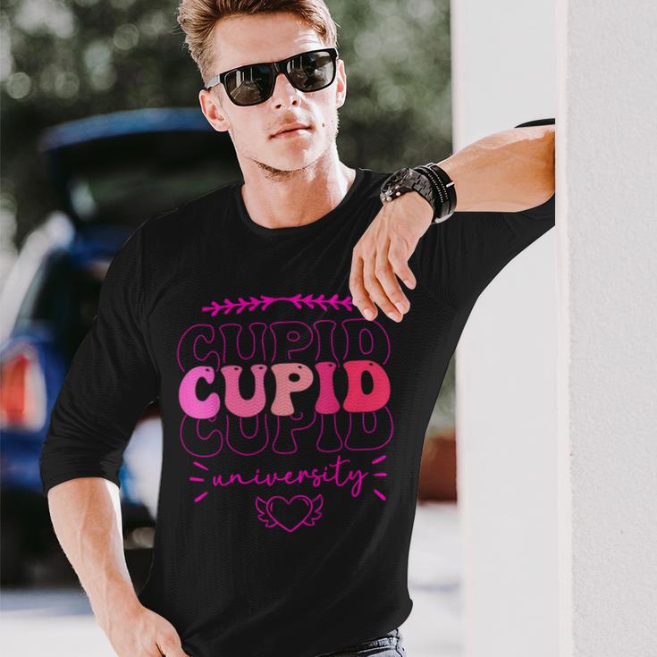 Cupid University Valentine Couple Cupid Long Sleeve T-Shirt Gifts for Him