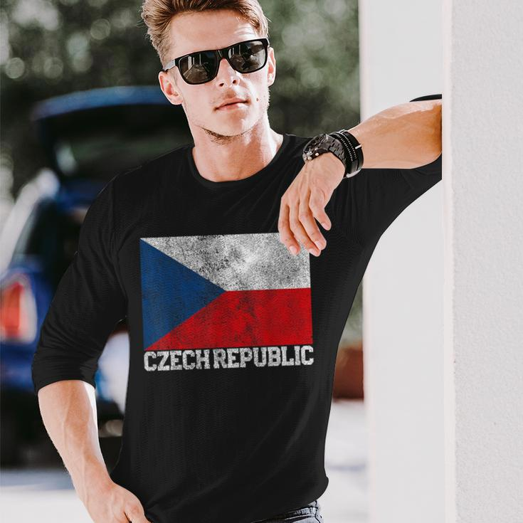 Czech Republic Flag Family Pride Country Vintage Long Sleeve T-Shirt Gifts for Him