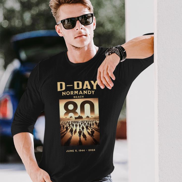 D-Day 80Th Anniversary Normandy Beach Landing Commemorative Long Sleeve T-Shirt Gifts for Him