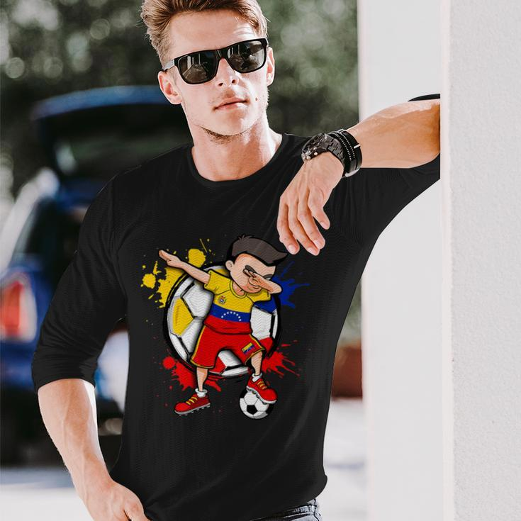 Dabbing Soccer Boy Venezuela Football Lovers Jersey Sport Long Sleeve T-Shirt Gifts for Him