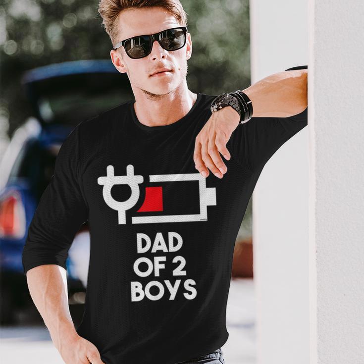 Dad Of 2 Boys Daddy Of Two Sons Father's Day Long Sleeve T-Shirt Gifts for Him