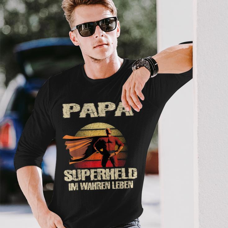 Dad Superhero Im Wahren Leben Dad Father Langarmshirts Geschenke für Ihn