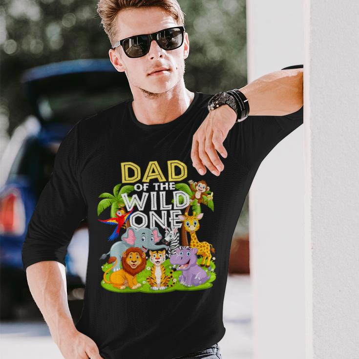 Dad Of The Wild One 1St Birthday Zoo Animal Safari Jungle Long Sleeve T-Shirt Gifts for Him