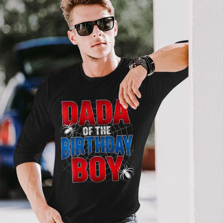 Dada Of The Birthday Spider Web Boy Family Matching Long Sleeve T-Shirt Gifts for Him