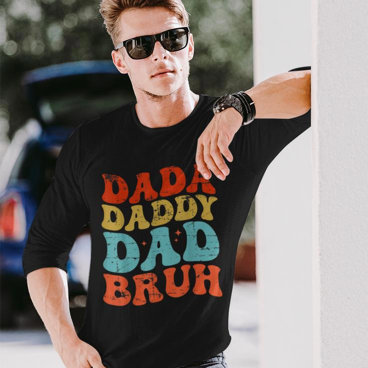 Dada Daddy Dad Bruh Fathers Day Vintage Father For Men Long Sleeve T-Shirt Gifts for Him