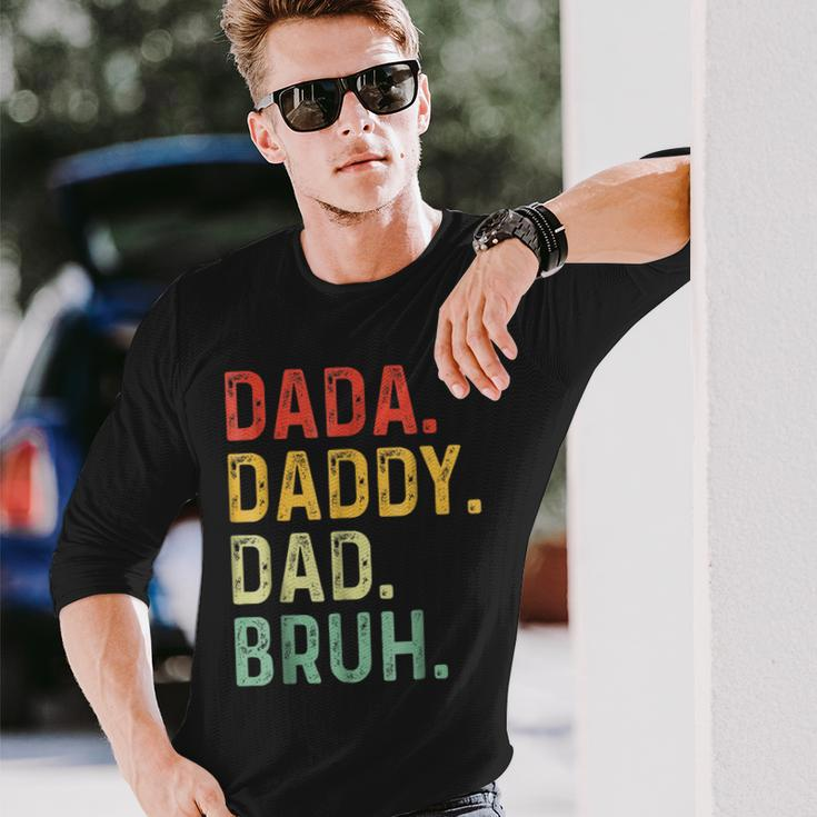 Dada Daddy Dad Bruh Fathers Day Dad Vintage Long Sleeve T-Shirt Gifts for Him