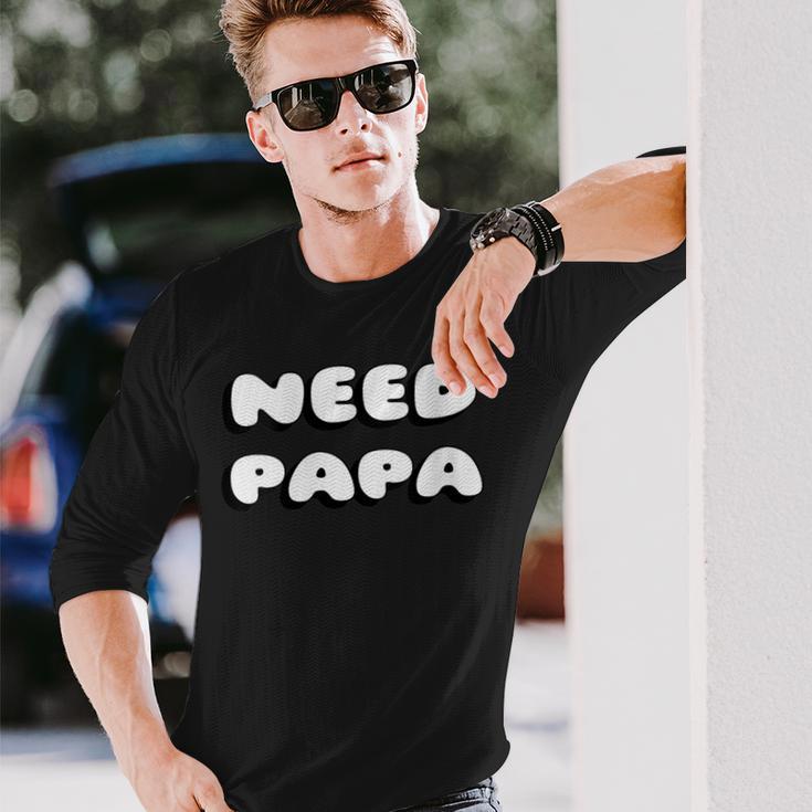 Damen Brauche Papa Wir Alle Brauchen Papa Mit-Ausschnitt Langarmshirts Geschenke für Ihn