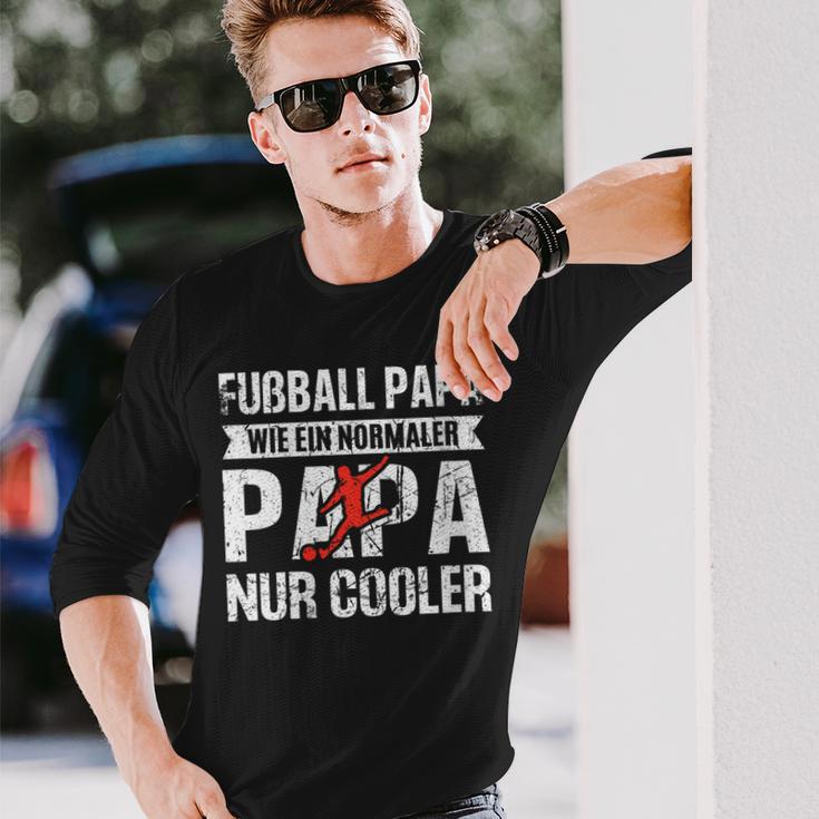 Damen Fußball Papa Wie Normaler Papa Nur Cooleratertag Papa Mit-Ausschnitt Langarmshirts Geschenke für Ihn