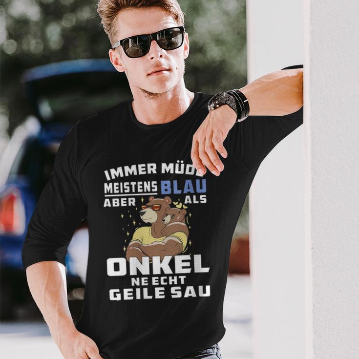 Damen Immer Müde Meistens Blau Onkel Papaatertagater Onkel Mit-Ausschnitt Langarmshirts Geschenke für Ihn