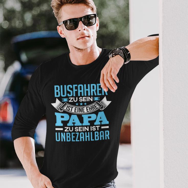 Damen Individuelles Geschenk Papaatertag Beruf Busfahrer Mit-Ausschnitt Langarmshirts Geschenke für Ihn