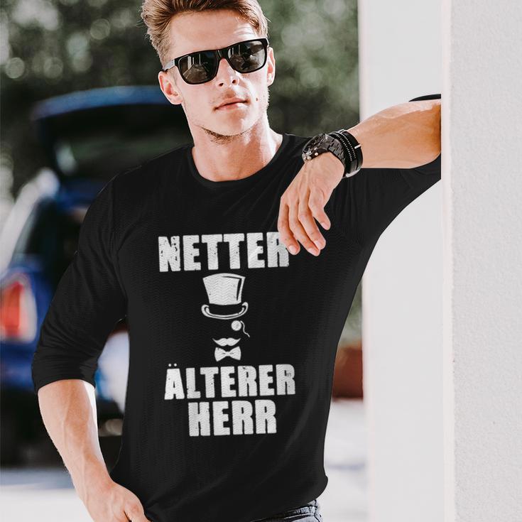 Damen Netter Älterer Herrater Papa Opa Geschenk Gentleman Mit-Ausschnitt Langarmshirts Geschenke für Ihn