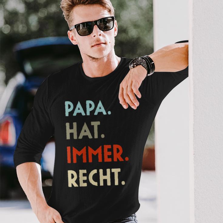 Damen Papa Hat Immer Recht Lustige Idee Zumatertag Mit-Ausschnitt Langarmshirts Geschenke für Ihn