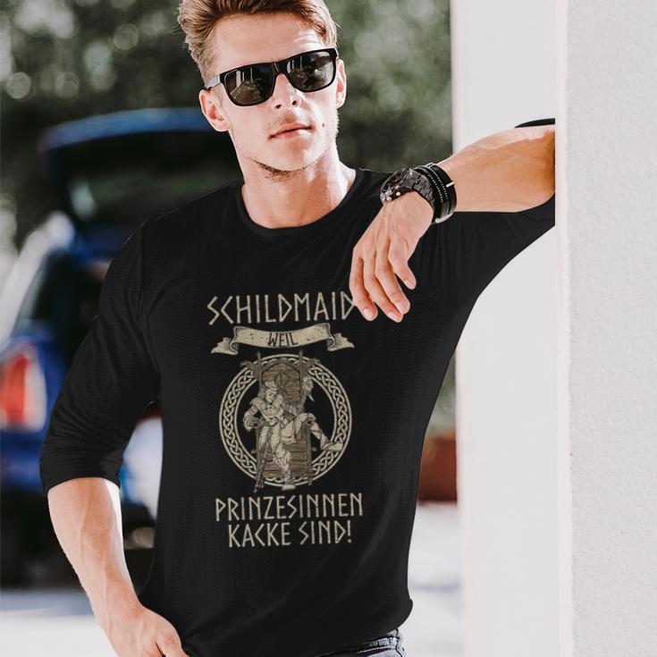 Damen Schildmaid Weil Prinzessinnen Kacke Sind Wikinger Spruch Langarmshirts Geschenke für Ihn