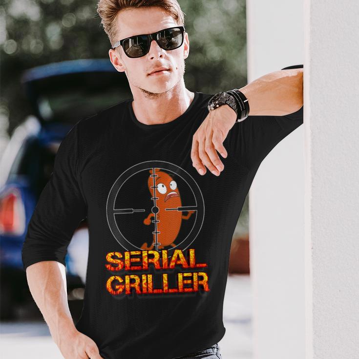 Damen Serial Griller Grillenatertag Grill Herrentag Papa Mit-Ausschnitt Langarmshirts Geschenke für Ihn