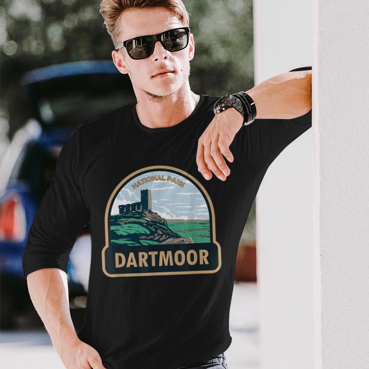 Dartmoor National Park Brentor Church England Vintage Long Sleeve T-Shirt Gifts for Him