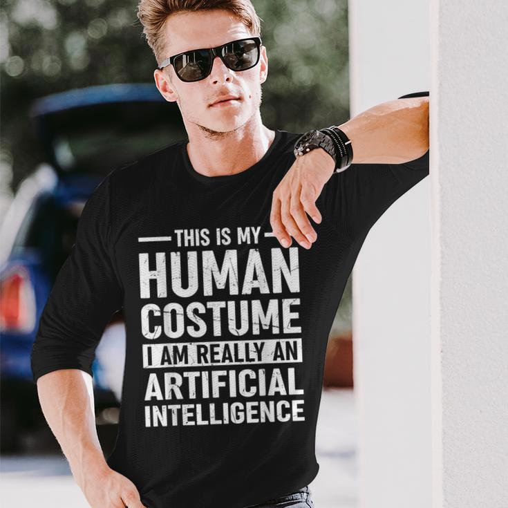 Das Ist Mein Menschliches Kostüm Ich Bin Eine Künstliche Intelligenz Langarmshirts Geschenke für Ihn