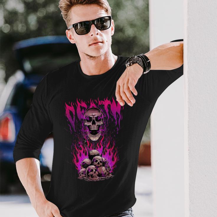 Death Creepy Skulls Religious Ritual Witchcraft Pagan Occult Long Sleeve T-Shirt Gifts for Him