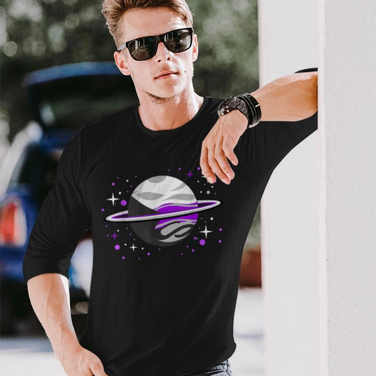 Demisexual Outer Space Planet Demisexual Pride Long Sleeve T-Shirt Gifts for Him
