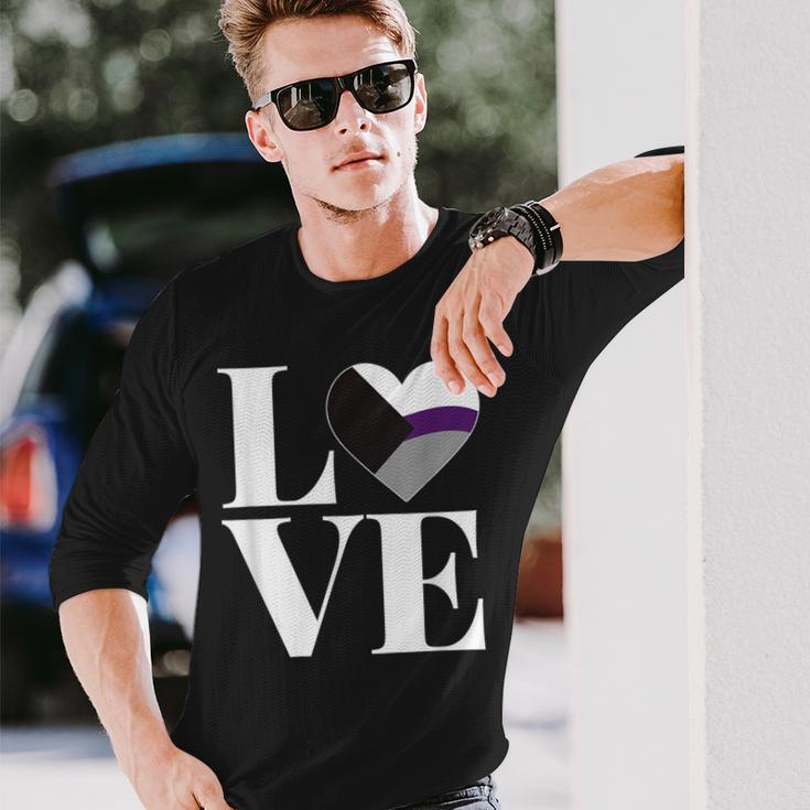 Demisexuality 'Love' Demisex Demisexual Pride Flag Long Sleeve T-Shirt Gifts for Him