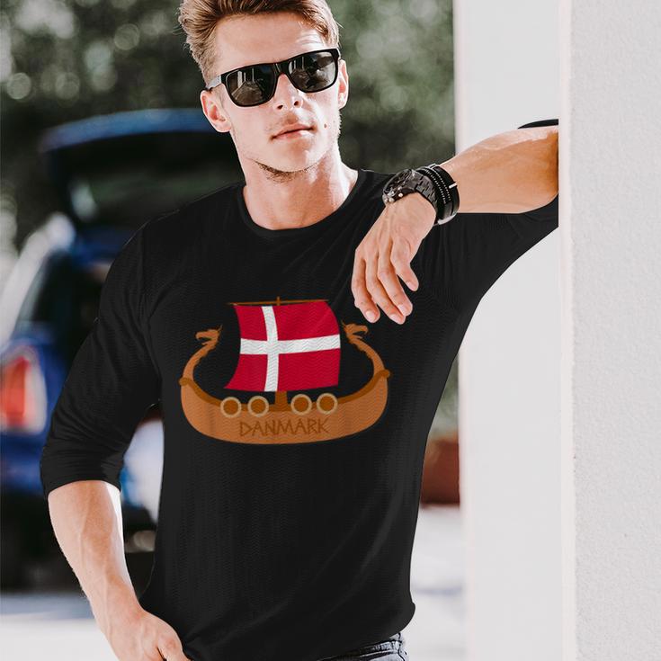 Denmark Flag Danish Pride Danmarkiking History Nordic Langarmshirts Geschenke für Ihn