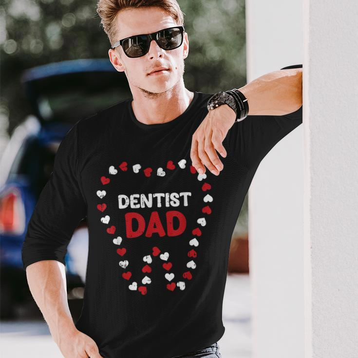 Dentist Dad Fathers Day Dental Assistant Hygienist Papa Men Long Sleeve T-Shirt Gifts for Him