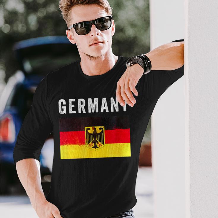 Deutschland Flagge Mit Wappen Deutschland Flagge I Love Deutschland Langarmshirts Geschenke für Ihn