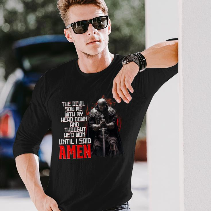 The Devil Saw Me With My Head Down Thought He'd Won Christ Long Sleeve T-Shirt Gifts for Him
