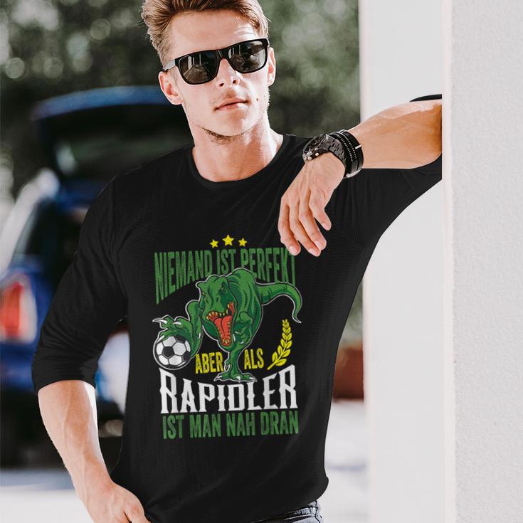 Dino Niemand Ist Perfekt Aber Rapidlererdammt Nah Dran Langarmshirts Geschenke für Ihn