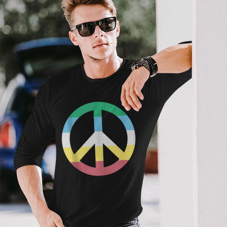 Disability Peace Sign Disabilities Month Disability Long Sleeve T-Shirt Gifts for Him