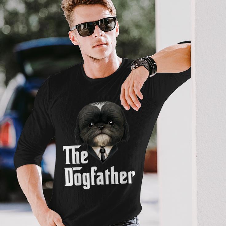 The Dogfather Shih Tzu Dad Shih Tzu Papa Lustiger Hundebesitzer Langarmshirts Geschenke für Ihn