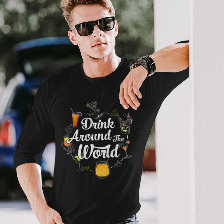 Drink Around The World I Drink Around The World Epcot Long Sleeve T-Shirt Gifts for Him