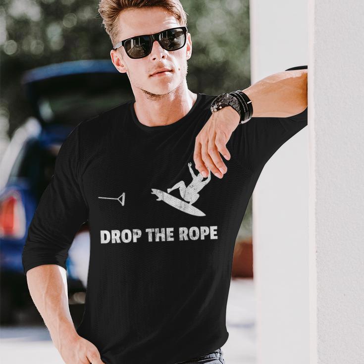 Drop The Rope Wakesurfing Wakesurf Vintage Wake Surf Long Sleeve T-Shirt Gifts for Him