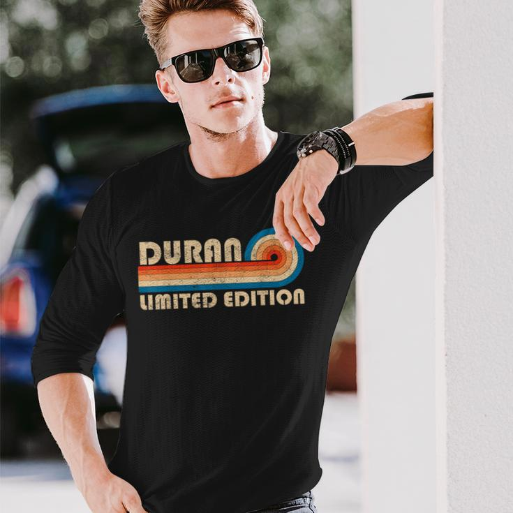 Duran Surname Retro Vintage 80S 90S Birthday Reunion Long Sleeve T-Shirt Gifts for Him