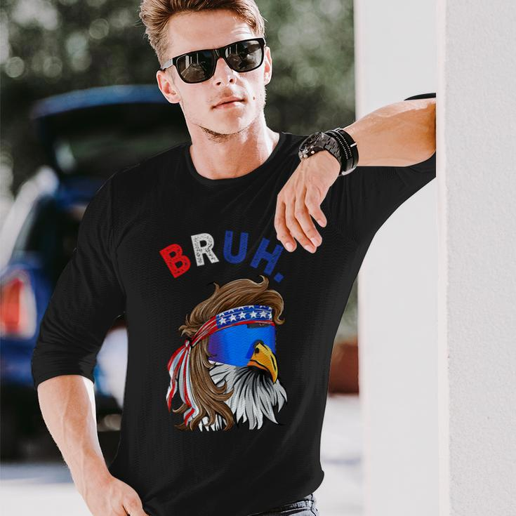 Eagle Mullet Sunglasses Bruh 4Th Of July Usa American Flag Long Sleeve T-Shirt Gifts for Him