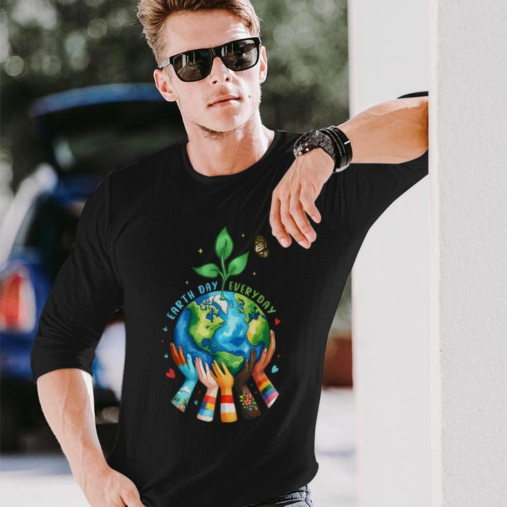 Earth Day 2024 Everyday Protect Environment Save The Planet Long Sleeve T-Shirt Gifts for Him