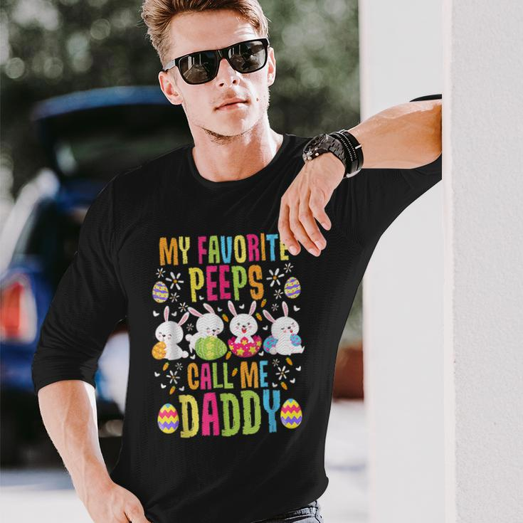 Easter My Favorite Peeps Call Me Daddy New Dad Long Sleeve T-Shirt Gifts for Him