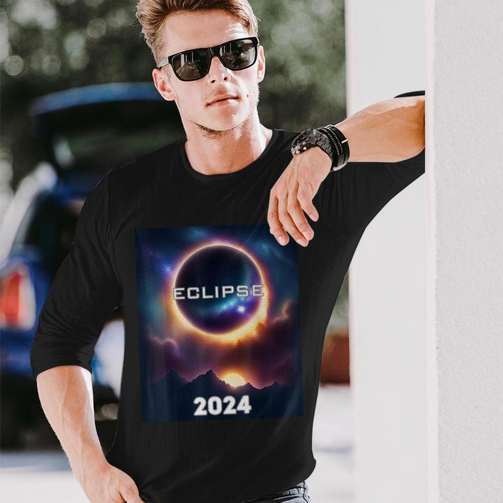 Eclipse 2024 Total Solar Astronomer Long Sleeve T-Shirt Gifts for Him