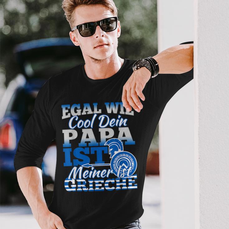 Egal Wie Cool Dein Papa Ist Meiner Ist Greieche Langarmshirts Geschenke für Ihn