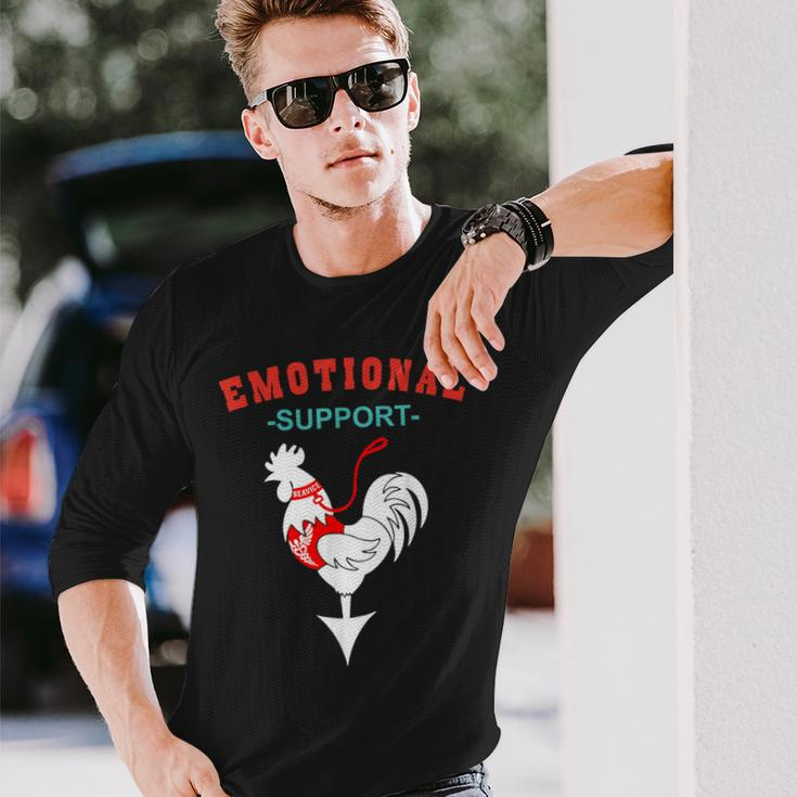 Emotional Support Rooster Farmer Men’S Joke Long Sleeve T-Shirt Gifts for Him