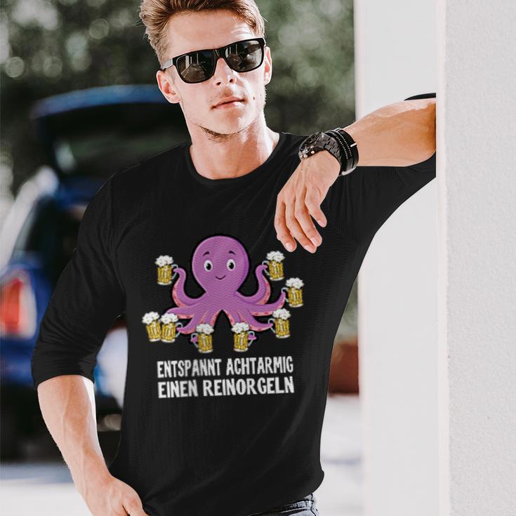 Entspannt Achtarmig Einen Reinorgeln Pocket Bier Party Langarmshirts Geschenke für Ihn