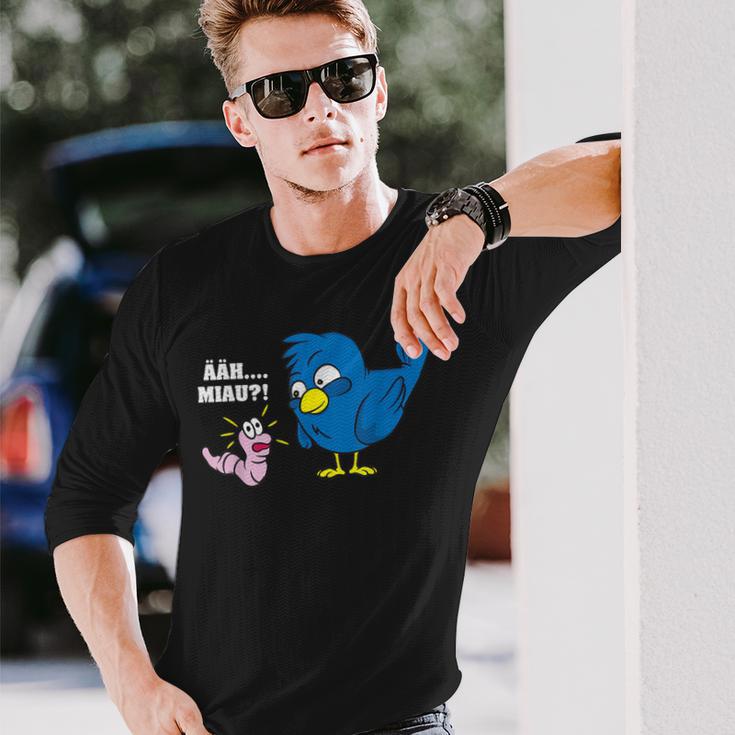 Erh Meow Bird And Worm Joke Langarmshirts Geschenke für Ihn