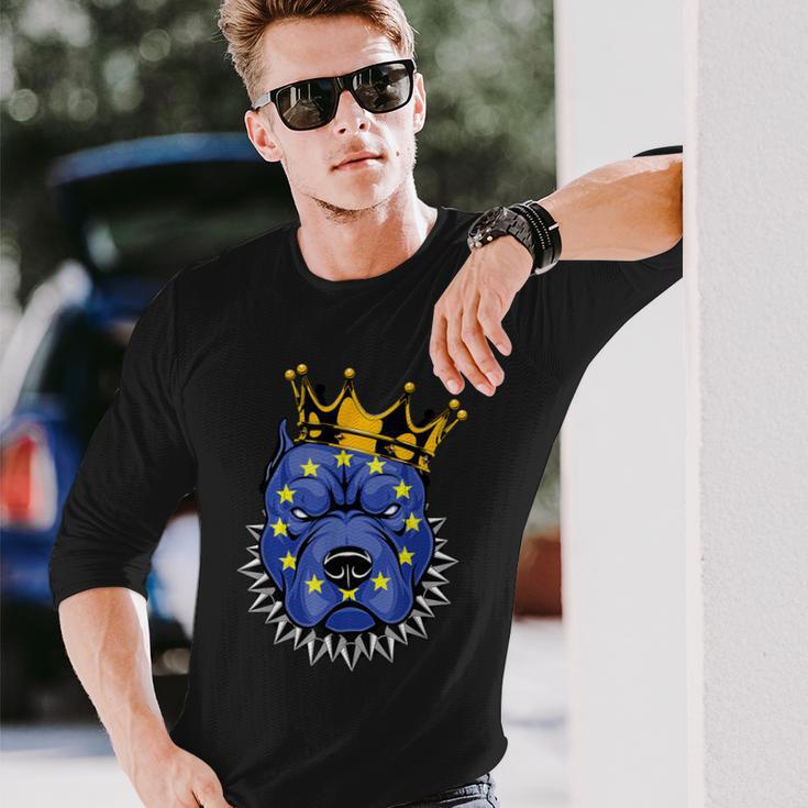 European Union Dog Pride European Union Flag Eu Dna Souvenir Long Sleeve T-Shirt Gifts for Him